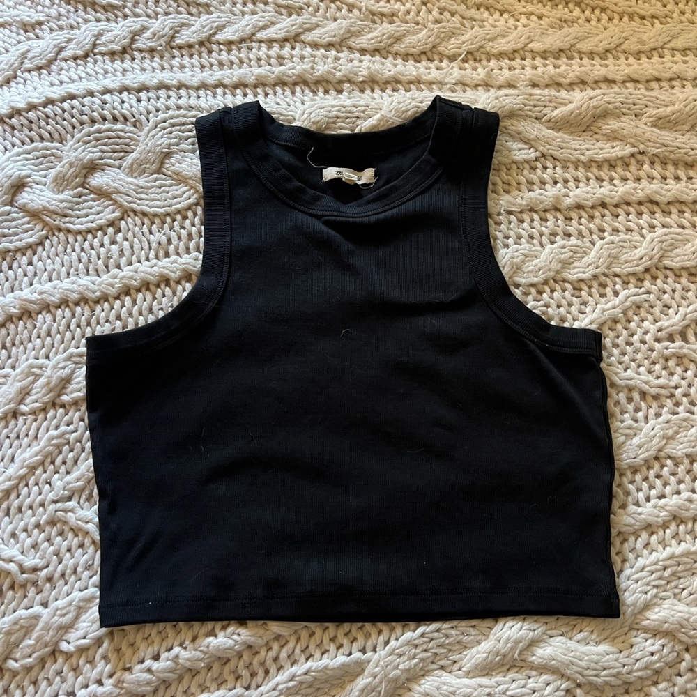 Madewell Black Sleeveless Crop Top